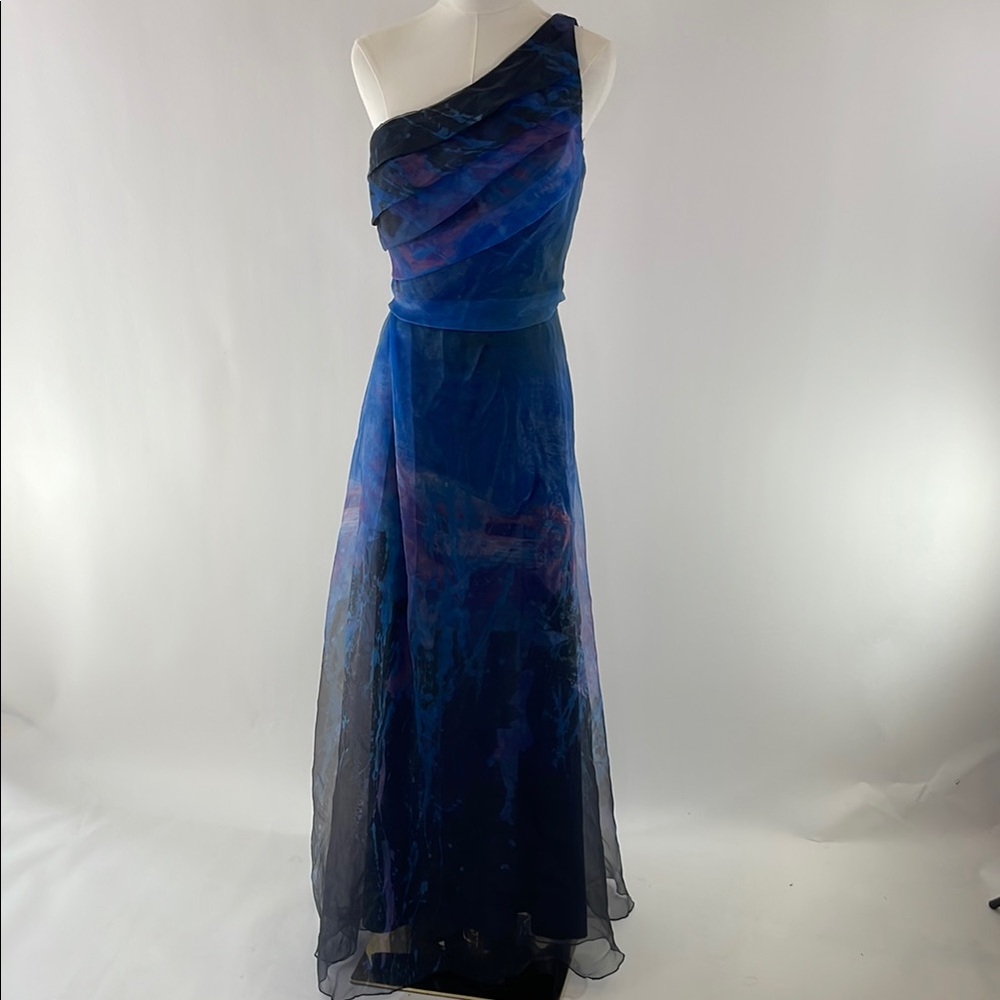 Rene Ruiz Blue Organza Gown, Size 4 - Picture 5 of 16